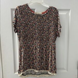 EUC smocked floral blouse